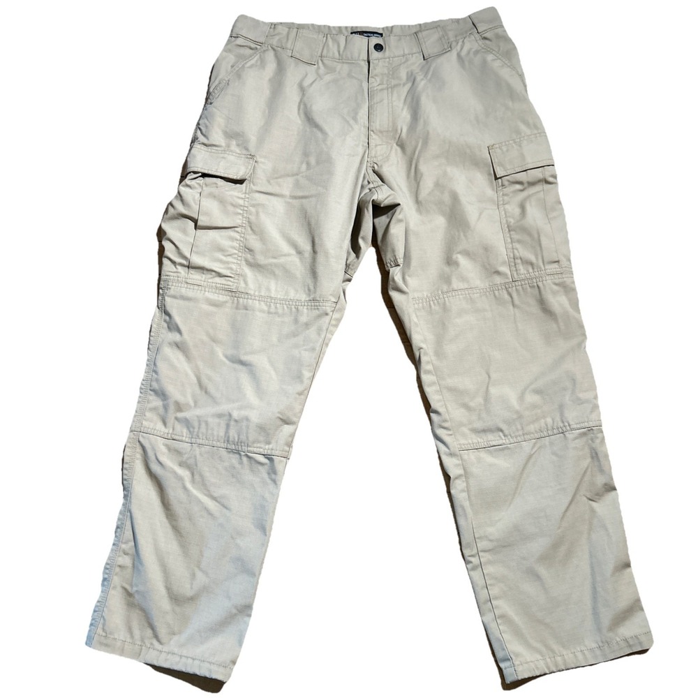 5.11 Men's XL 37x32 Regular Fit Taclite Pro Ripstop Cargo Pants Khaki Workwear